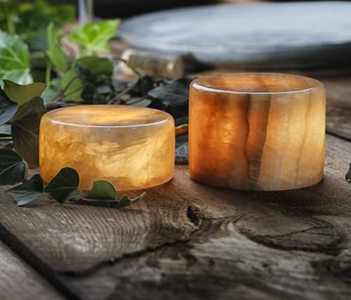 Marble ljuslykta LED marmor 