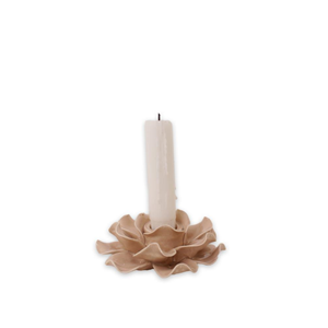 Happy flower ljusstake beige