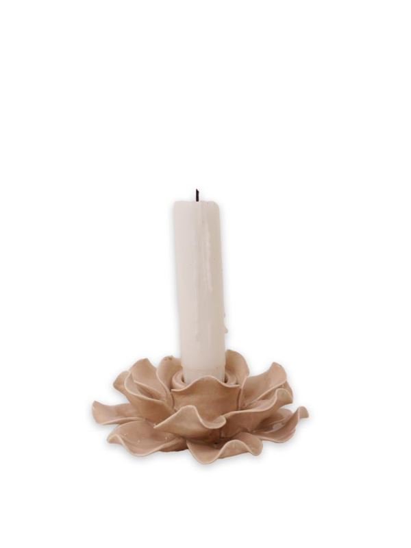 Happy flower ljusstake beige