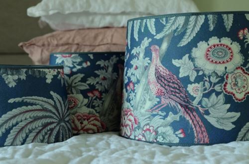 Burdett lampskärm blå Laura Ashley
