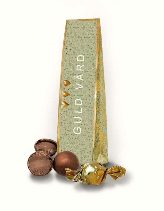 Chokladkort Guld värd Praliner Present