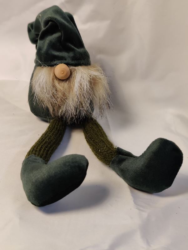 Tomte grön plysch