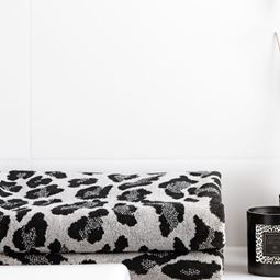 Leopard handduk grå svart beige