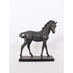 Figurin häst grått med guldskiftningar