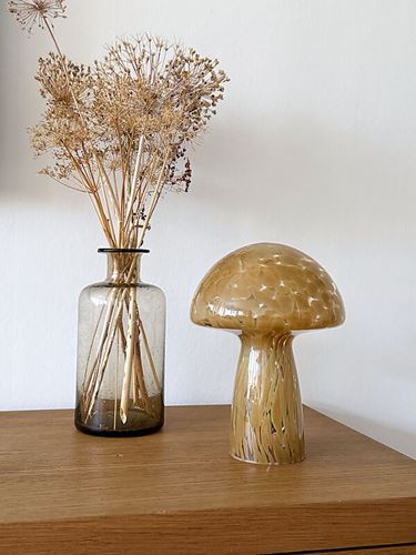 Mushi bordslampa glas beige