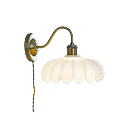 Sofia vägglampa metall vitt glas