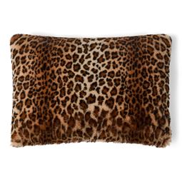 Leo pälskudde brun leopardtryck