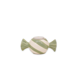 Tivoli ljuslykta grön vit rand karamell