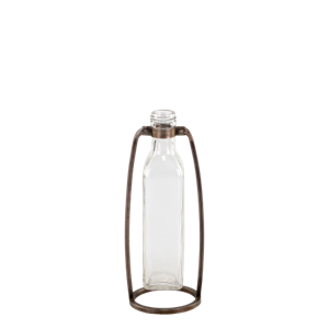 Flaska med ställning vas ljusstake glas