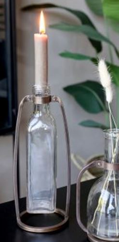 Flaska med ställning vas ljusstake glas