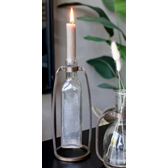Flaska med ställning vas ljusstake glas