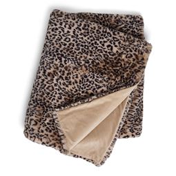 Leo pälspläd creame leopardtryck