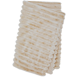 Liny pälspläd beige ränder