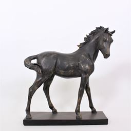 Figurin häst grått med guldskiftningar
