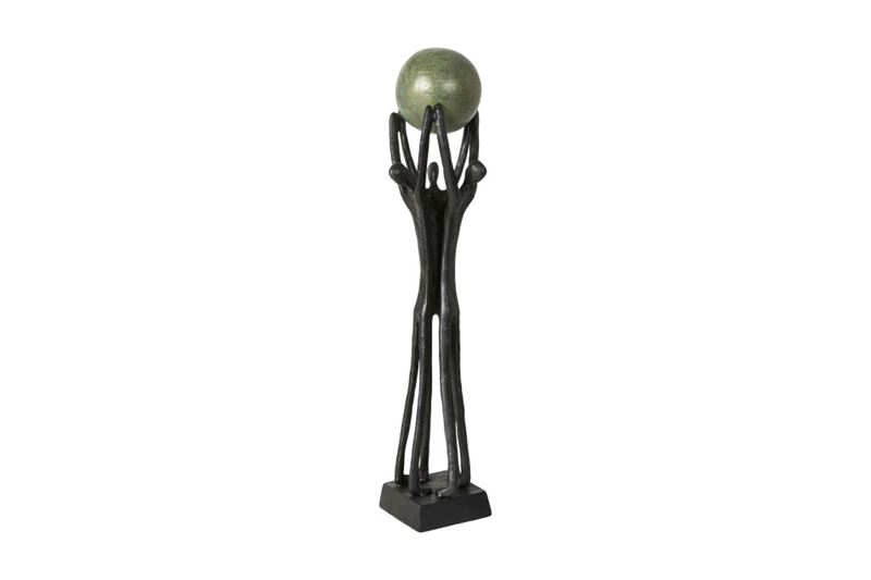 Figurin människor boll klot svart metall