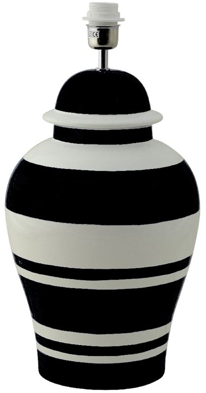 Ming bordslampa svart vit rand