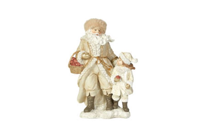 Tomte vit äppel korg barn jul vinter