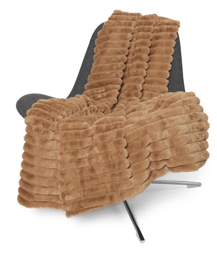 Stripy blanket päls pläd cognac