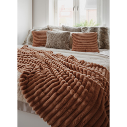 Stripy blanket päls pläd cognac