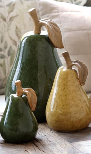 Päron keramik mossgrön