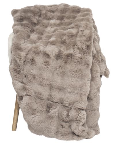 Misty pläd överkast taupe päls