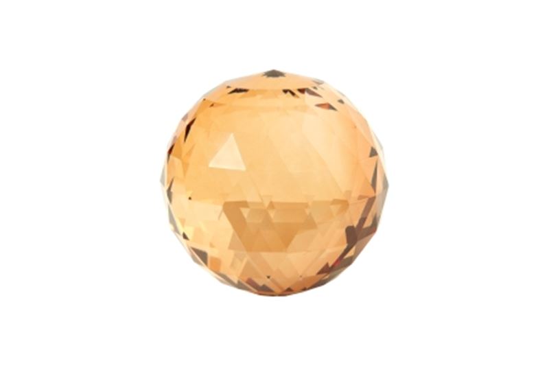Kristallook glaskula fasettslipad amber