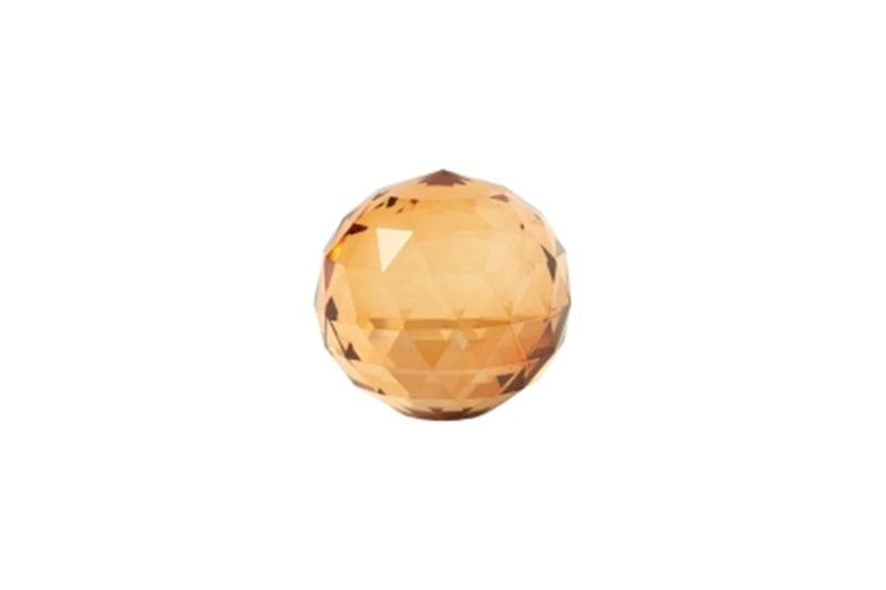 Kristallook glaskula fasettslipad amber