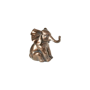 Sittande elefant antik brun