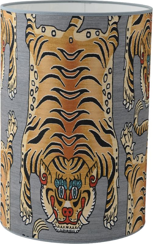Tiger lampskärm grå cylinder
