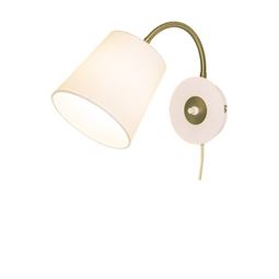 Ljusdal vägglampa vit mässing