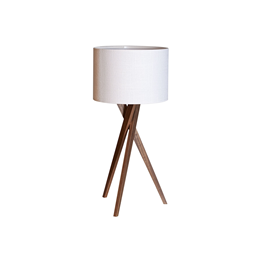 Vega bordslampa valnöt vit skärm