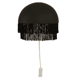 Fransa svart vägglampa frans