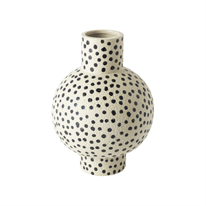 Dotty vas prickar beige svart keramik