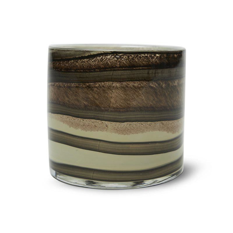 Florence ljuslykta glas brun beige rand