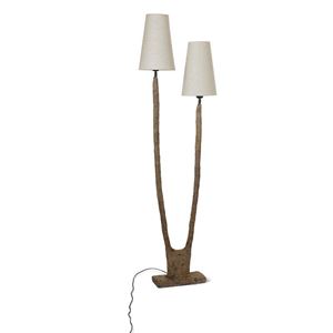 Fungu golvlampa gren linne papier-mache