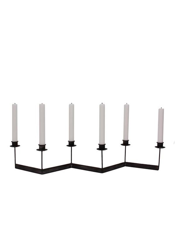Levi Zig-zag ljusstake svart metall