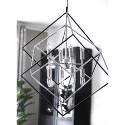 Cubus taklampa svart krom metall