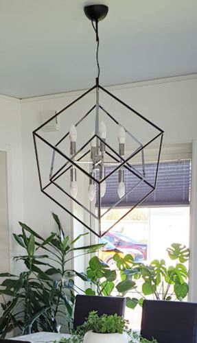 Cubus taklampa svart krom metall